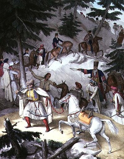 Viaje a Atenas y Constantinopla: Le Pinde, cruzando de Janina a Tricala de Louis (after) Dupre