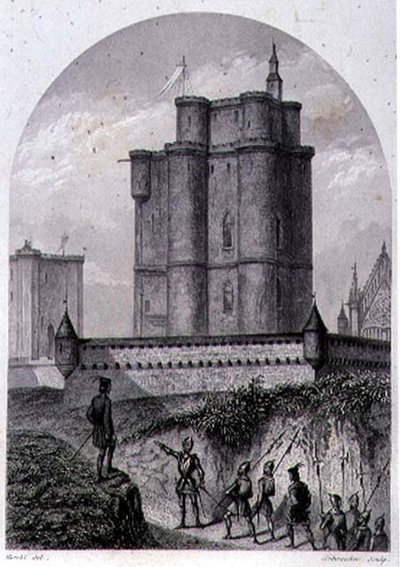 La Torre del Homenaje de Vincennes, grabado por Schroeder de Louis (after) Marckl