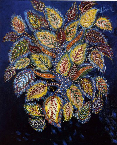 Flores moteadas sobre un fondo azul, 1929 de Louis