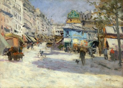 Rue Lepic, esquina de Rue Puget y Place Blanche, hacia 1890 (óleo sobre madera) de Louis Abel Truchet
