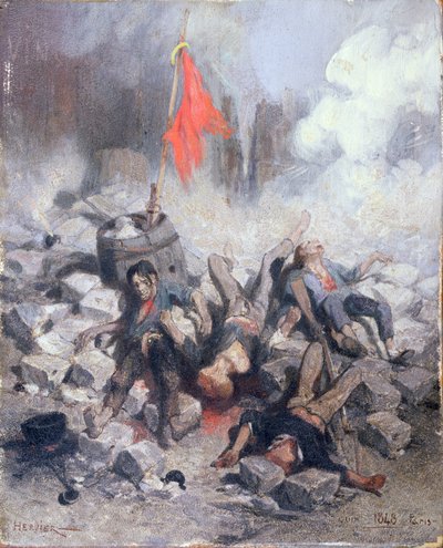 Víctimas en una barricada en junio de 1848 de Louis Adolphe Hervier