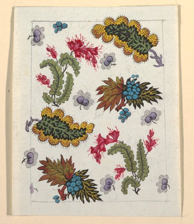 Diseño floral para textil impreso de Louis Albert DuBois