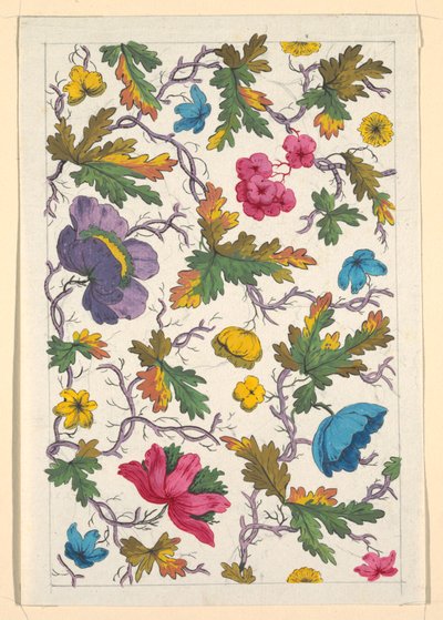 Diseño floral para textil impreso de Louis Albert DuBois