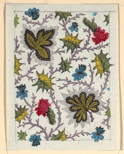 Diseño floral para textil impreso de Louis Albert DuBois