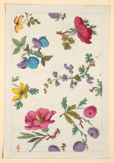 Diseño floral para textil impreso de Louis Albert DuBois