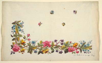 Diseño floral para textil impreso de Louis Albert DuBois