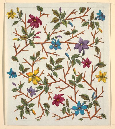 Diseño floral para textil impreso de Louis Albert DuBois