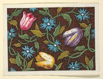 Diseño Floral para Textiles Impresos de Louis Albert DuBois