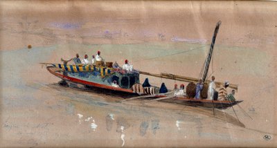 Barco en el Nilo de Louis Amable Crapelet
