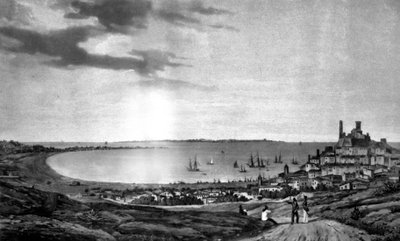 Cannes y la isla de Sainte Marguerite de Louis Ambroise (after) Garneray