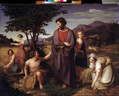 "Rut trabajando en el campo de Booz" (Rut y Booz) Pintura de Louis Ammy Blanc (1810-1885) Siglo XIX Museo Pushkin, Moscú de Louis Ammy Blanc