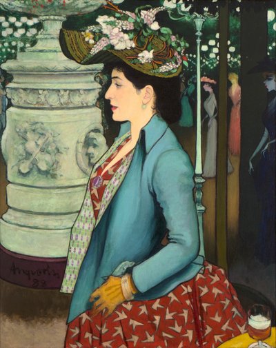 Una mujer elegante en el Élysée Montmartre (Élégante à l’Élysée Montmartre) de Louis Anquetin