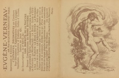 Desnudo Bailando y Anuncio para las Estampas Decorativas de Eugène Verneau [verso], 1897 de Louis Anquetin