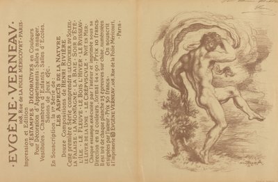 Desnudo bailando y anuncio para las Estampas decorativas de Eugène Verneau [verso] de Louis Anquetin