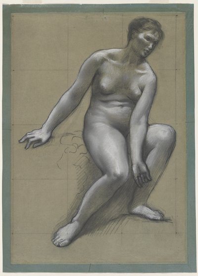 Estudio para la madre en La familia del pescador de Louis Antoine Froissart