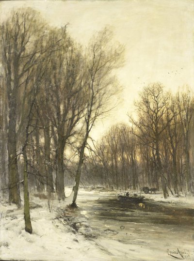 Una vista vespertina de los bosques nevados de Louis Apol