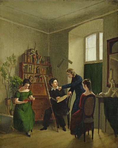 El artista en su estudio, 1828 de Louis Asher