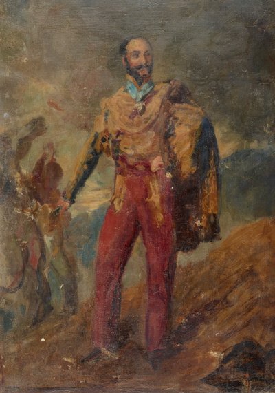 Bosquejo del retrato de un oficial de pie de Louis Auguste Baron de Schwiter
