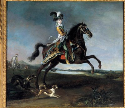 Retrato ecuestre de María Antonieta de Lorena Habsburgo, reina de Francia (1755-1793) Pintura de Louis Auguste Brun (1758-1815) de Louis Auguste Brun