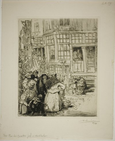 Una calle del barrio judío de Ámsterdam de Louis Auguste Lepère