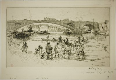 En el Puente Sully de Louis Auguste Lepère