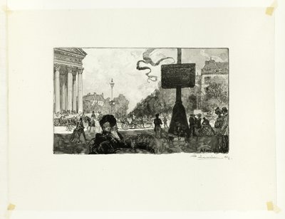 Esquina de la Rue Royale, lámina dieciséis de Le Long de la Seine et des Boulevards de Louis Auguste Lepère