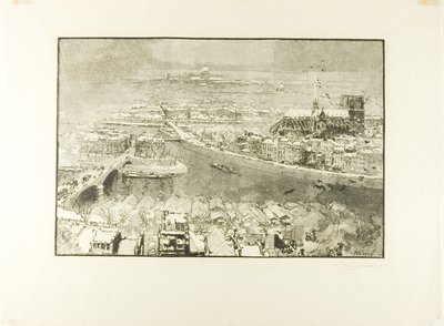 París bajo la nieve, vista desde la Torre de Saint-Gervais de Louis Auguste Lepère