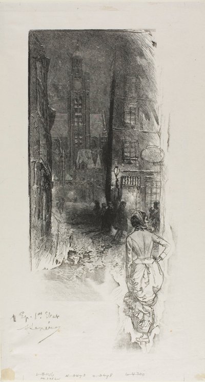 París: Rue de la Montagne-Ste-Geneviève de Louis Auguste Lepère