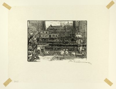 Descargadores de yeso, placa tres de Le Long de la Seine et des Boulevards de Louis Auguste Lepère