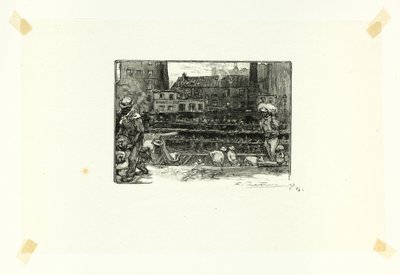 Descargadores de yeso, placa tres de Le Long de la Seine et des Boulevards de Louis Auguste Lepère