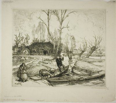 El Marais inundado: El pastor de Louis Auguste Lepère