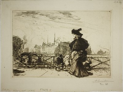 La Île de la Cité vista desde el Puente de las Artes de Louis Auguste Lepère