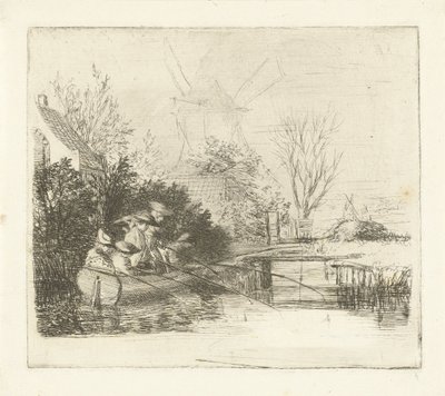 Pescadores junto a un río de Louis Bernard Coclers