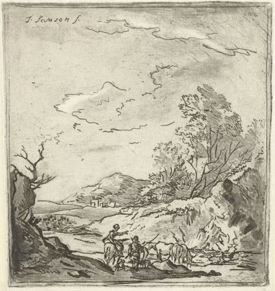 Paisaje con jinete y pastor de Louis Bernard Coclers