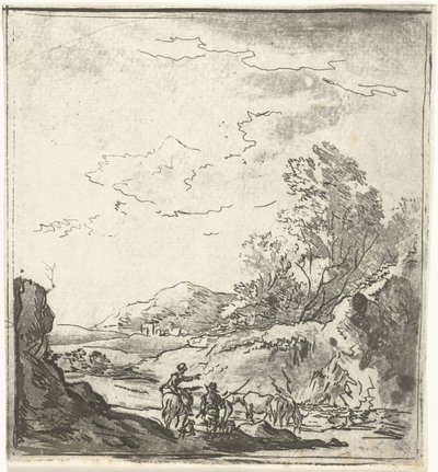 Paisaje con jinete y pastor de Louis Bernard Coclers