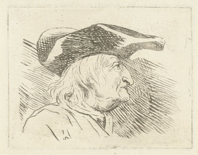 Cabeza de hombre con puntada de perfil a la derecha de Louis Bernard Coclers