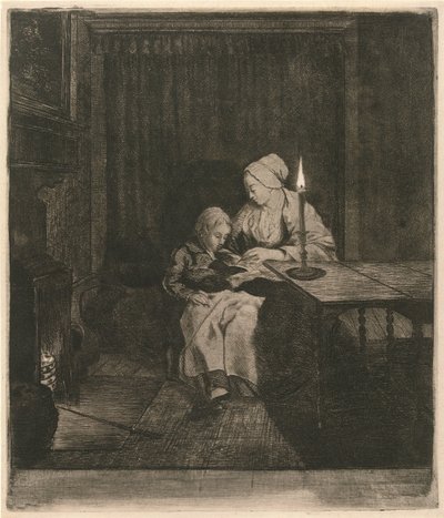 Madre enseñando a su hijo L