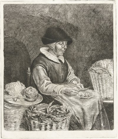 Anciana en la fábrica de frijoles de Louis Bernard Coclers