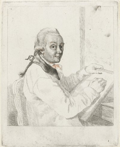 Retrato del artista Johannes Janson, dibujo de Louis Bernard Coclers