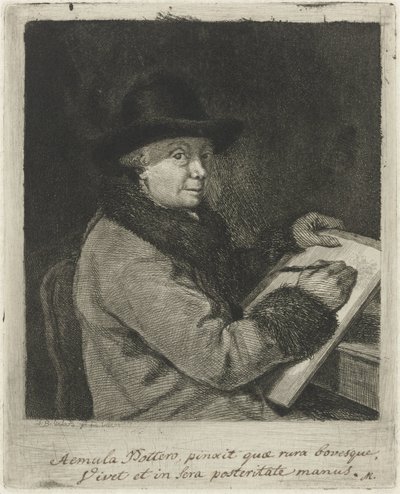 Retrato del artista Johannes Janson, dibujo de Louis Bernard Coclers