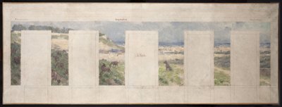 Boceto del ayuntamiento de Bagnolet: Vista de los alrededores de Bagnolet (este) de Louis Beroud
