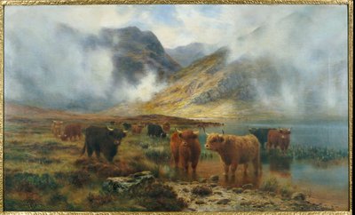Por Loch Treachlan, Glencoe, nieblas matutinas, 1907 de Louis Bosworth Hurt