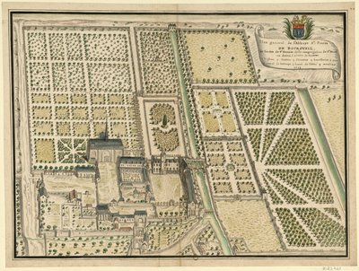 Abadía de Bourgueil, plano general de Louis Boudan