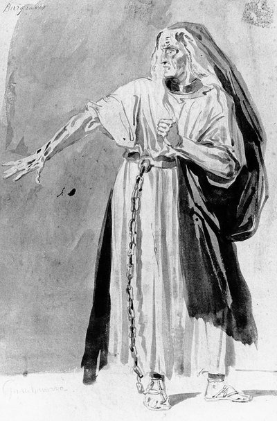 Diseño de vestuario para Los Burgraves de Victor Hugo, c. 1843 de Louis Boulanger