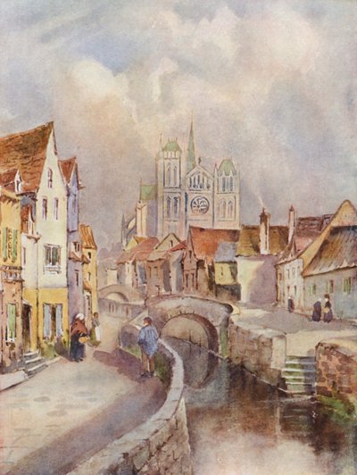 Vista de Amiens, con la Catedral a lo lejos de Louis Burleigh Bruhl