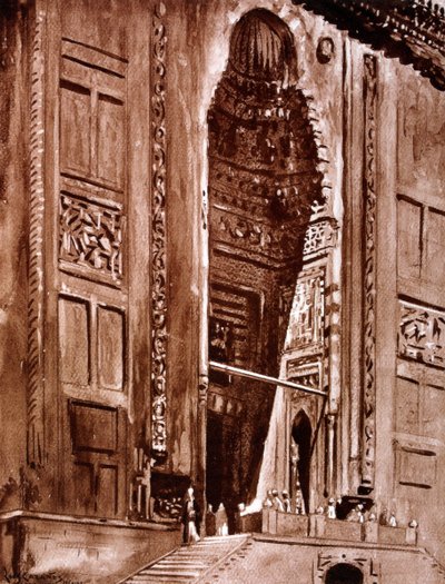 Entrada a la Mezquita del Sultán Hassan, 1928 de Louis Cabanes