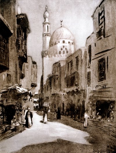 Calle antigua a la luz del sol, El Cairo, Egipto, 1928 de Louis Cabanes