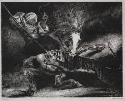Un ataque de un tigre de Louis Candide Boulanger