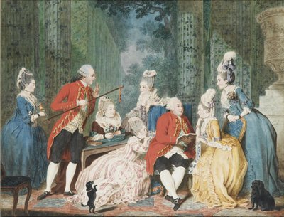 Sociedad en el Palais Royal, ca. 1775 de Louis Carrogis dit Carmontelle