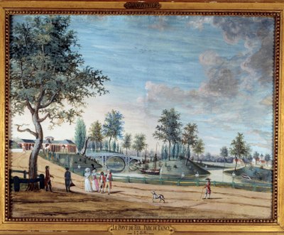 Vista del Puente de Hierro en el Parque de Raincy de Louis Carrogis Carmontelle